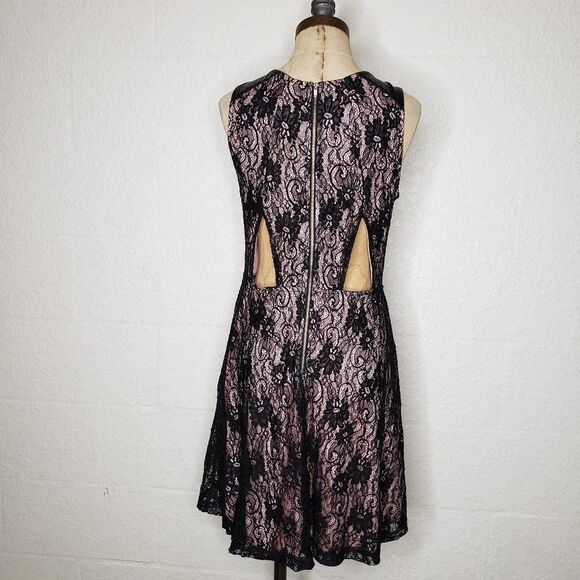 Charlotte Russe Black Lace Overlay Cut Out Dress L - Picture 10 of 16